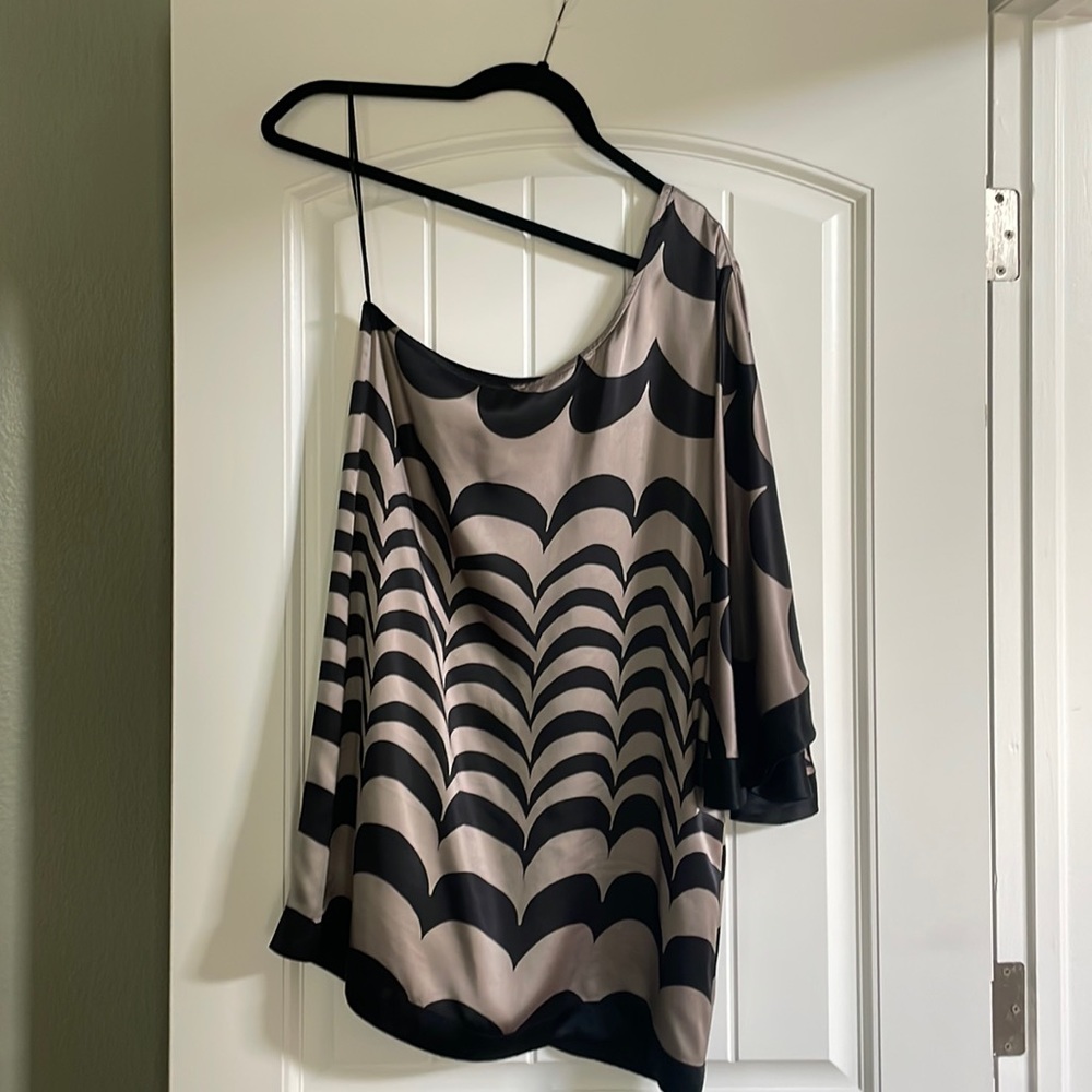 Jaloux 100% silk one shoulder dress